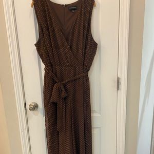 Lane Bryant Jumper brown with Pink polkadots size 20